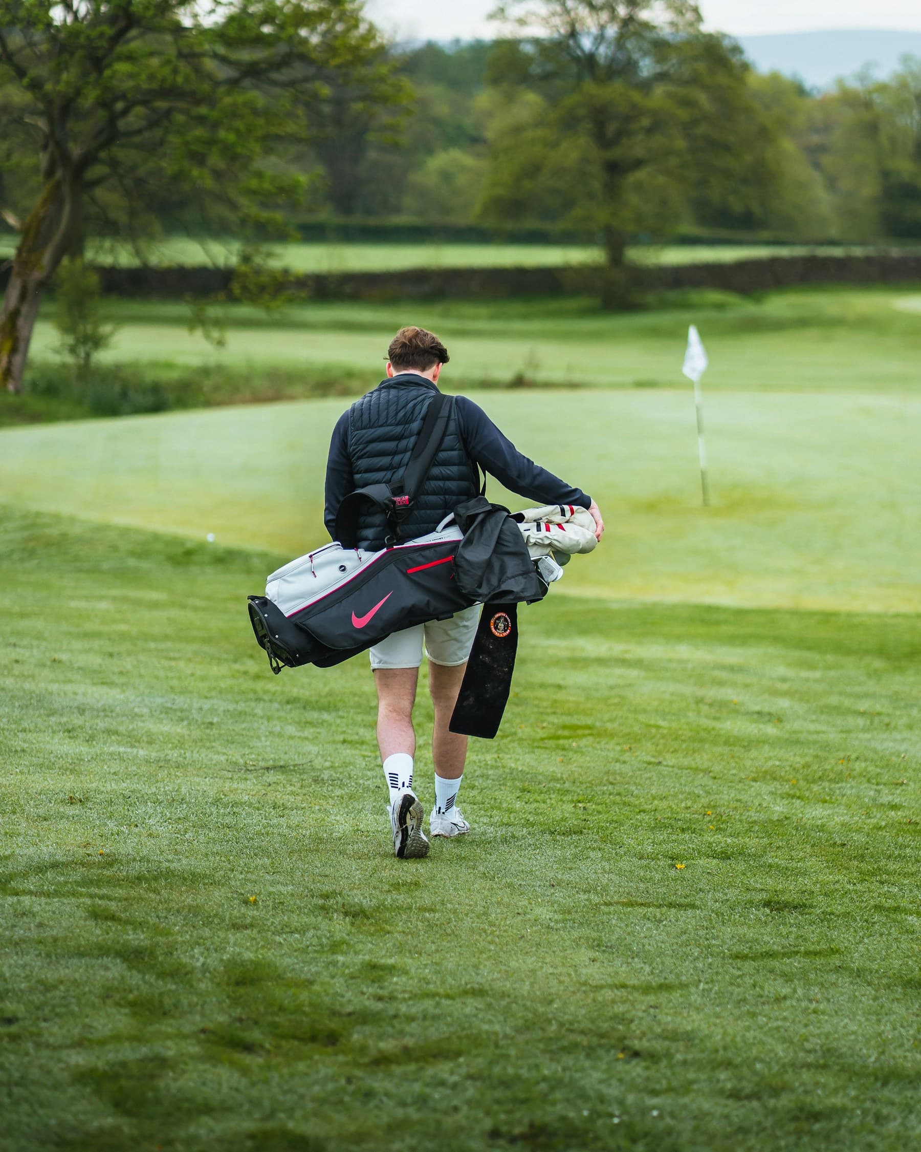 A golf fairway in morning light